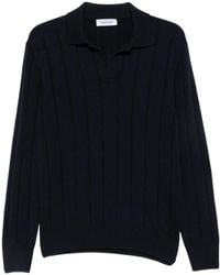 Gran Sasso - Ribbed-Knit Polo-Collar Sweater - Lyst