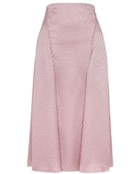 Fendi - Mauve Ff Silk Skirt - Lyst