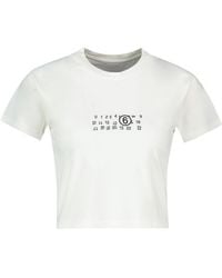MM6 by Maison Margiela - Short Sleeve Cropped T-Shirt - Lyst