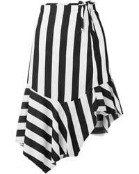 Marques'Almeida - Asymmetrical Striped Midi Skirt - Lyst