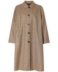 Nili Lotan - Plaid Long Wool Coat - Lyst