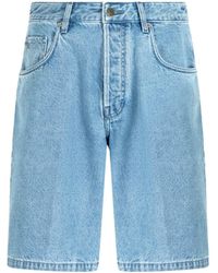 Emporio Armani - Logo Plaque Denim Shorts - Lyst