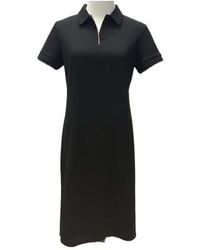 Burberry - Check Trim Cotton Polo Shirt Dress - Lyst