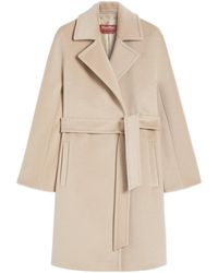 Max Mara - Studio Scire Belted Long-Sleeved Coat - Lyst