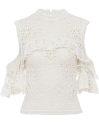 Chloé - Chloé Sleeveless Crochet Knit Top - Lyst