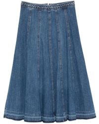 Liu Jo - Braided-Waist Long Denim Skirt - Lyst