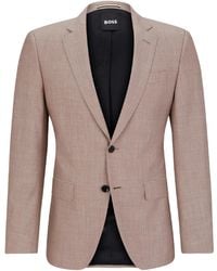 BOSS - Single-Breasted Textured Blazer - Lyst