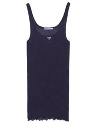Prada - Ribbed Knit Silk Tank Top - Lyst