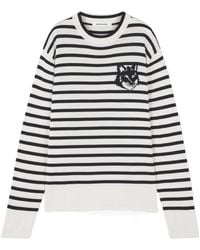 Maison Kitsuné - Maison Kitsuné Fox Head Intarsia Striped Jumper - Lyst