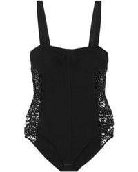 Gabriela Hearst - Glass Embossed Lace Trim Bodysuit - Lyst