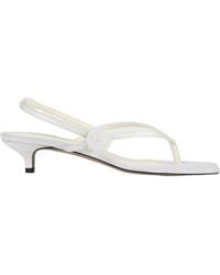 TOTEME - Slingback Satin Flip Flops Ecru - Lyst