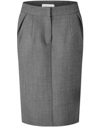 Magda Butrym - Fine Check High-Waisted Knee-Length Pencil Skirt - Lyst