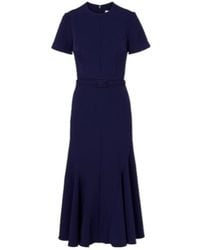 Safiyaa - Luisa Belted Crêpe Midi Dress - Lyst
