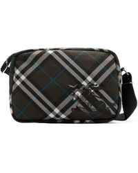 Burberry - Ekd Motif Checked Messenger Bag - Lyst