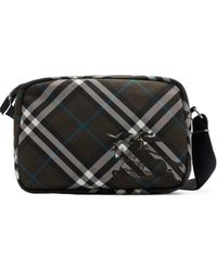 Burberry - Ekd Motif Checked Messenger Bag - Lyst