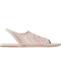 Christopher Esber - Crystal-Embellished Mesh And Leather Slingback Sandals - Lyst