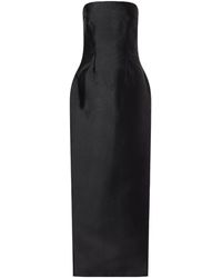 Solace London - Pleated Satin-Twill Gown - Lyst