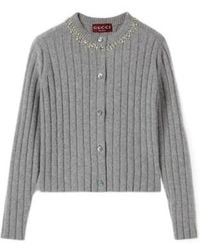 Gucci - Rib Soft Wool And Cashmere Cardigan - Lyst