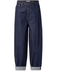 Zimmermann - Illuminate Belted High-Rise Barrel-Leg Jeans - Lyst