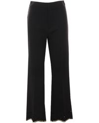 Twinset - Embroidered Hem Pants - Lyst