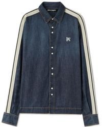 Palm Angels - Monogram Detailed Denim Track Jacket - Lyst