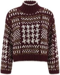 Brunello Cucinelli - 'opera Prince Of Wales' Sweater - Lyst