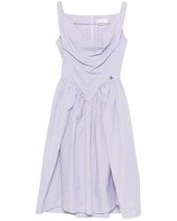 Vivienne Westwood - Sleeveless Midi Dress With Draped Cowl Neckline And Gathered Waist - Lyst