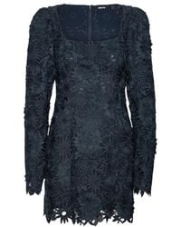 ROTATE BIRGER CHRISTENSEN - 3D Lace Long-Sleeved Mini Dress - Lyst