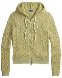 Polo Ralph Lauren - Cable-Knit Full-Zip Hooded Cardigan - Lyst