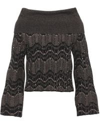 D.exterior - Sequined Geometric Knitted Sweater - Lyst