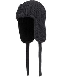 Fendi - Ribbed Beanie Hat - Lyst