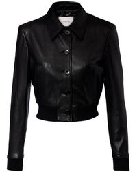Dorothee Schumacher - Sleek Statement Cropped Leather Blouson Jacket - Lyst