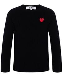 COMME DES GARÇONS PLAY - Heart-Patch Wool Jumper - Lyst