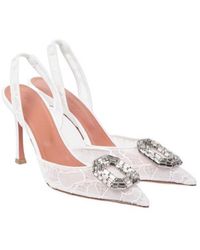 AMINA MUADDI - Embellished Lace Slingback Sandals - Lyst