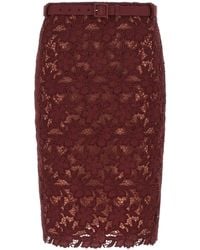 Self-Portrait - Guipure Lace Midi Skirt - Lyst