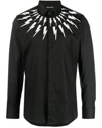 Neil Barrett - Lightning Printed Long-Sleeved Shirt - Lyst