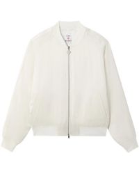 CASABLANCA - Off Hotel Emblem Satin Bomber Jacket - Lyst
