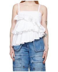 MSGM - Asymmetric Ruffled Top - Lyst