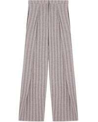 Emporio Armani - Jacquard Wide-Leg Knitted Trousers - Lyst