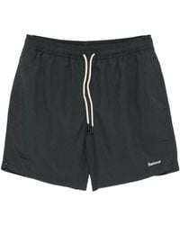 Barbour - Staple Drawstring Logo-Embroidered Swim Shorts - Lyst