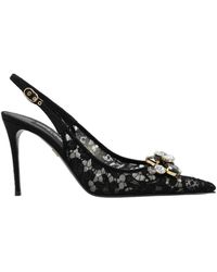Dolce & Gabbana - Embellished Pointed Toe Heeled Slingbacks - Lyst