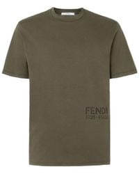 Fendi - Logo-Print Cotton T-Shirt - Lyst