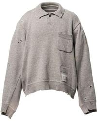 Maison Mihara Yasuhiro - Sweatshirt Combined Knit Sweater - Lyst