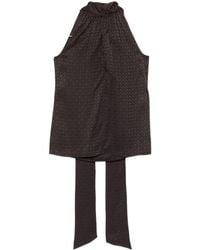 Gucci - Silk Top With Lavallière Neck - Lyst