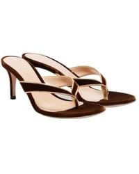 Gianvito Rossi - Leather-Trimmed Velvet Mules - Lyst