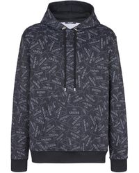 Balmain - Hoodie With All-Over Label Print - Lyst