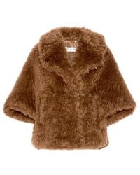 Max Mara - Wide Sleeved Double-Breasted Faux-Fur Jacket - Lyst