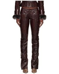 KNWLS - Pleated Straight-Leg Leather Pants - Lyst