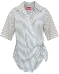 DIESEL - C Delphos Wrap Stripe Shirt - Lyst