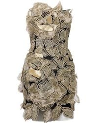 Oscar de la Renta - Floral-Applique Tulle Minidress - Lyst
